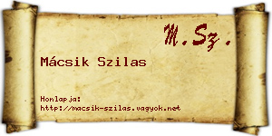 Mácsik Szilas névjegykártya